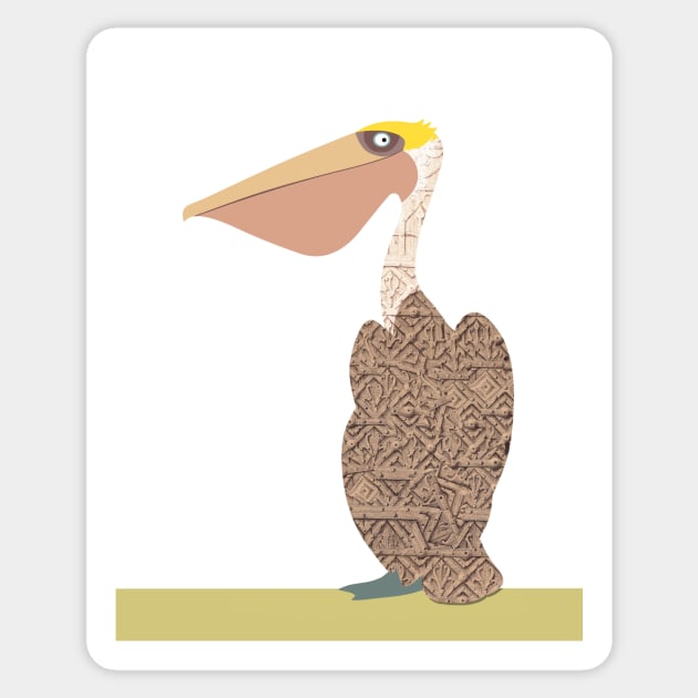 Brown pelican Sticker by Hayh0